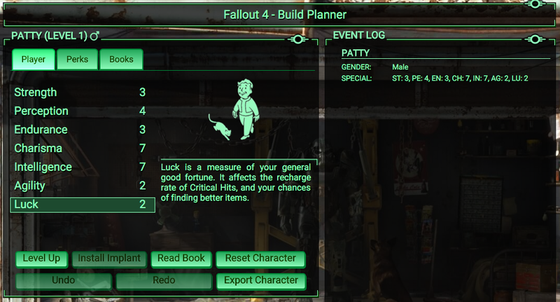 Illustration for article titled New Tool Lets You Build A Fallout 4 Character's Stats Early